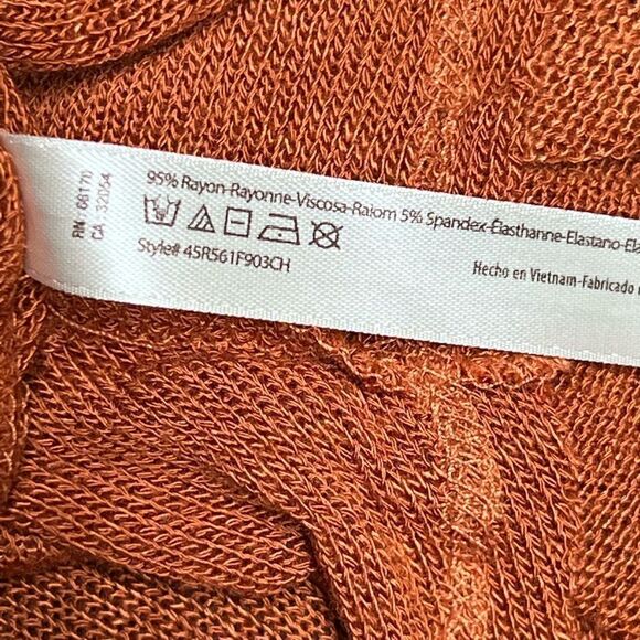 Free People Anthropologie Pumpkin Assymetrical Raw Edge Tunic Top Womens Sz S - Picture 8 of 8